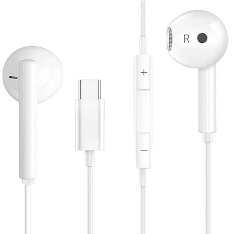 Yollo USB C Headphones Earbuds, Type C Earbuds Wired Earphones [Microphone & Remote Control] Noise Cancelling.