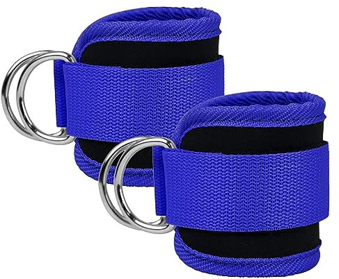 Ankle Straps Ankle Resistance Bands Wrist Cuffs Padded Straps Adjustable Fitness Glute Kickback D-Ring for Cable Machine Gym Foot Leg Training Brace Support 1 Pair