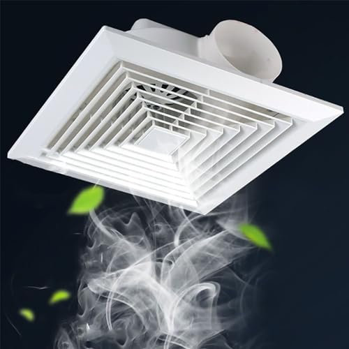 BETAM Extracteur d'air Salle De Bain,Extracteur Air Chaud avec Clapet Anti-Retour,Panneau Ignifuge ABS,Ventilateur Extracteur Plafond Et Montage Mural,pour WC, Cuisine,Cave,Imperméable,16 inch