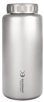 SILVERANT Titan-Wasserflasche, große Kapazität, Sportflasche mit breiter Öffnung, ultraleichte Camping- und Wander-Trinkflasche, 1200 ml