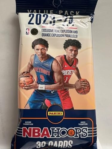 2023-24 Panini NBA Hoops Basketball Jumbo-Fat-Cello, Vorteilspack, 30 Sammelkarten, suchen Sie nach dem Zufallsprinzip eingefügten Autogrammen