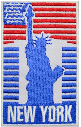 WASPRO New York Travel Patch, New York Patch, Travel New York Patch, Groovy Patch Embroidered Iron on Sew on Patch Badge for Clothes etc. 9x5.5cm