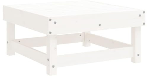 vidaXL Gartenhocker, Modular Gartenmöbel Lounge, Sitzhocker Hocker für Garten Terrasse Balkon, Holzhocker Fußhocker, Weiß Massivholz Kiefer
