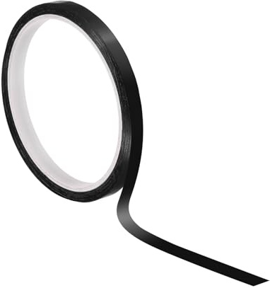 PATIKIL 1/4 Whiteboard Tape Dünnes Whiteboard-Klebeband Schwarz DIY-Kunst | Für Grafik- und Diagrammmarkierungen