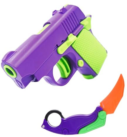 Leogony Fidget Toy Gun Knife Slider Set, Plastic Stress Shot Boys Girls Kids Adult Gift
