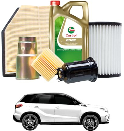 Tagliando compatibile con SUZUKI Vitara 1.4 T 103 kw Benzina 2015-2024 - 4 Litri di olio + 3 Filtri