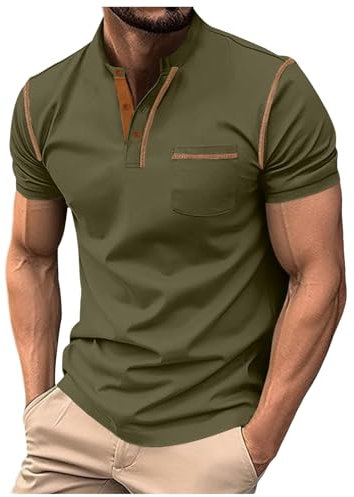 NNGOTD Half Zip Polo Shirts for Men Long Sleeve Polo Shirt Contrast Color Patchwork Casual Tennis Golf Tops Mens Smart Casual Shirts Rash top Men Mens Tank Tops Knitted Wool B-Green