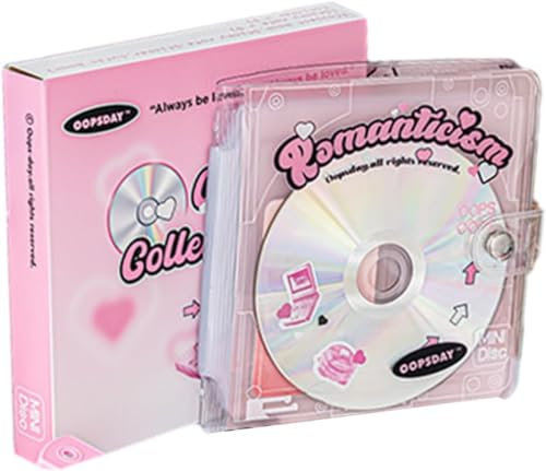 KPOPIRUDA Cd Photocards Binder Collect Book Retro Disc Idol Photocard Holder Binder Notebook Cover Photo Album Small Cards Storage for Kpop merchandise merch (Pink)