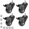 IQWTU Roulettes pour Meubles Tige Fileté M10 x 1,5 x 30 mm, Lot de 4 Roulettes Pivotantes 50MM avec Frein, Double Roulement à Bille Roulettes Charge Lourde Rotation à 360°, Jusqu'à 300KG