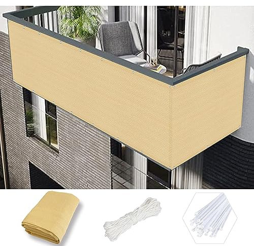 Parasole per balconi, 145 x 800 cm, per balconi e piscine, colore: giallo