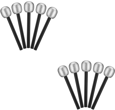 BESTonZON 12 Pièces Décor De Fête Faux Microphones Microphone à Paillettes Argentées à Paillettes De Fête Déguisement De Micro-Casque Accessoires Décoratifs Costume