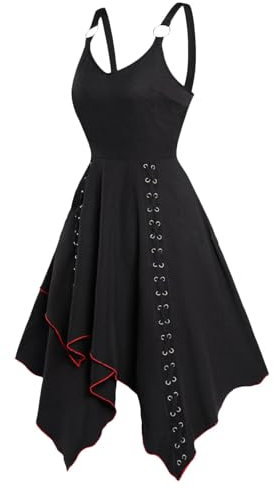 Cokbyavla Spaghetti Strap Bandage Dresses,Cosplay Corset Steampunk Dress Long Ren Faire Attire Beer Mug Costume Women Retro Style Dresses Adult Fairy Dress Green(Black,L)
