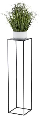HowHomely Blumenständer Metall Graphitgrau 100 cm Hoch - Solider und Robuster Blumenhocker Metall - Pflanzenständer für die Dekoration in Wohnzimmer Schlafzimmer oder Büro