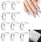 10 Silver Nail Rings, Nail Ring, 10 Plates Of Jelly Glue (240pcs) Adjustable And Detachable Nail Ring, Reusable Nail Ring, Giving Gifts, Used For Nail Decoration (Silver)