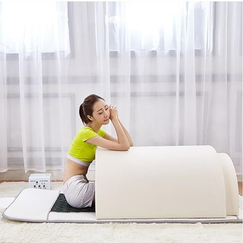 GJBMXSM Sauna à Dôme Infrarouge Lointain Pro|Saunas sans Emf|Préchauffage en 5 Minutes|1200 W|Sauna Infrarouge pour Une Personne|Sauna Sec|Sauna à Domicile|Pierres Thérapeutiques,White