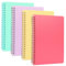 FYY 4 Pack Spiral Notizbuch 5.7x 8.3,Kunststoff Harte Abdeckung Ruled Notizbuch gefüttert A5 Spiral Journal Notizbuch für Büro Betreff Tagebuch