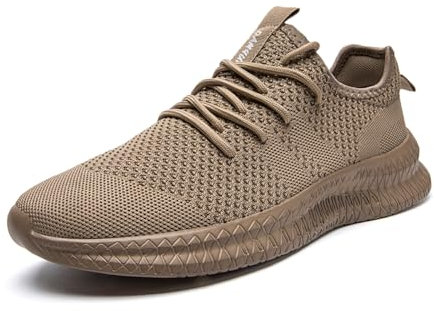 EGMPDA Damen Walkingschuhe Laufschuhe Wanderschuhe Sneaker Sport Trekking Turnschuhe Workout Jogging Outdoor Running Straßenlaufschuhe Freizeit Damen Leichtgewichts Atmungsaktiv Schuhe Braun 39