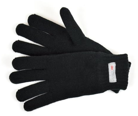 A2Z Mens Gloves Thermal Warm Winter Thinsulate Knitted Gloves Full Fingers Fuzzy Stretchy Snow Knit Mittens Men Walking Riding Driving Warm Gloves One Size Fits All