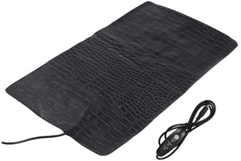 Happyyami USB heizkissen USB heizmatte USB heizpad sofaheizkissen pet Heating pad Hundeunterlagen USB-Heizkissen beheiztes Zubehör für Haustiere Heizkissen für Haustiere Ledermaterial Black