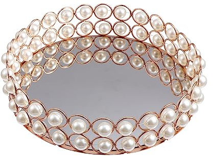 Alipis Einzigartiges Verspiegeltes Kosmetik-obsttablett Im Europäischen Stil Desktop-organizer Dekoratives Ablagetablett Für Zuhause