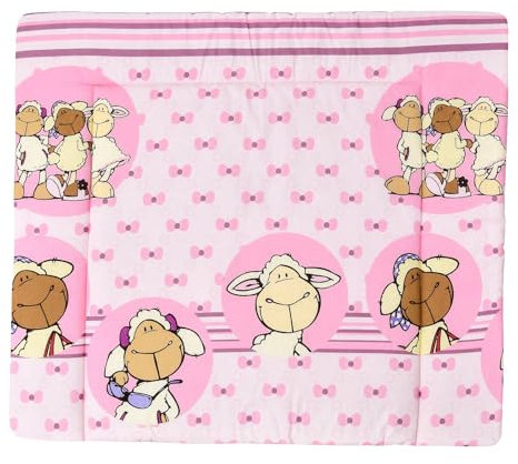 Baby Delux Wickelauflage Wickelunterlage 60x75 cm 75x70 cm weiche Wickeltischauflage Baumwolle wasserdicht waschbar (Jolly rosa, 75x70)
