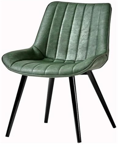 Juego de 4 sillas de Comedor Modernas - Silla Auxiliar de Cuero sintético Resistente al Agua con Patas de Metal - Muebles de Cocina contemporáneos - Opción de Color Naranja/Verde