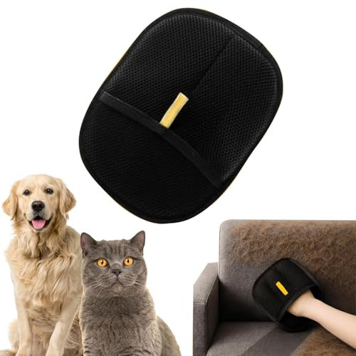 Mayoii 1Paar Katzen Handschuhe Fellpflege Fellmagnet Bürste für Katzen und Hunde Antistatischer Handschuh zur Entfernung von Tierhaaren Atmungsaktiv Waschbar Pflegehandschuh (Schwarz, 1 PCS)