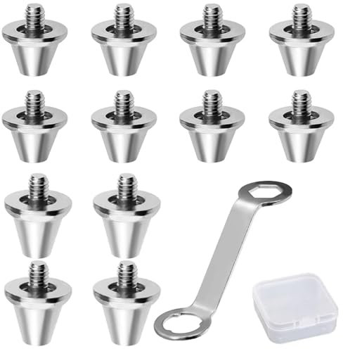 HAPPOW 14-Pack Football Studs - Schraubstollen für Adidas/Nike/Rugby Schuhe, 8x11mm + 4x13mm Aluminium Stollen mit Werkzeug & Aufbewahrungsbox