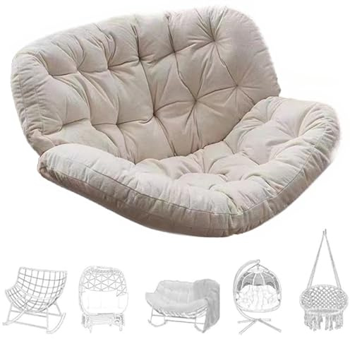 Rocking Chairs Cushions for Adults, Giant Patio Rocking Chair Replacement Cushion, Indoor Outdoor Egg Chair Cushion 4×39.4×47.2 Cotton Filling is Soft and Skin-Friendly (Off-white Frameless)