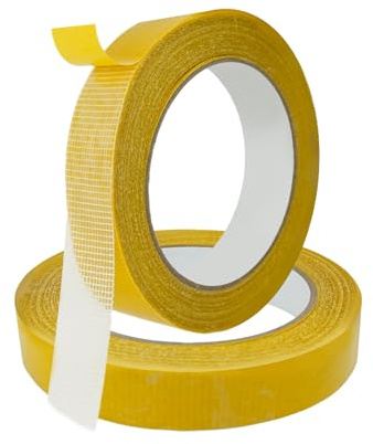 Jeqqinuz 2 Rolls Double Sided Tape, Strong Double Sided Tape Heavy Duty, Superglue Cellotape No More Nails Strips Adhesive Strips for Carpet, Wall, Mat, Craft Mounting 1.0inch x 66ft