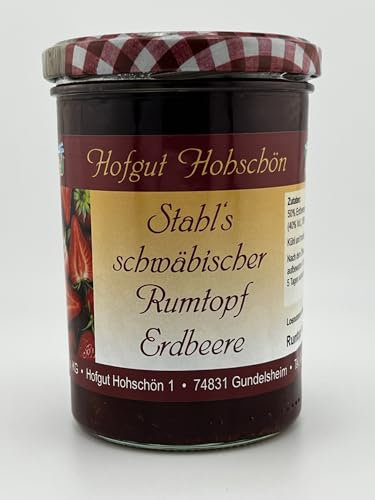 Rumtopf Erdbeere | nach Oma Stahls Rezept | mit Erdbeeren aus dem Bauerngarten | Direkt vom Bauernhof | für den Genießer | Inhalt 400 ml | mit Übersee Rum | nachhaltigem Zucker aus der Region