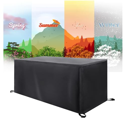 HNBFKD Gartenmöbel Abdeckung Winterfest - 200x150x100cm/LxWxH 420D Oxford Gewebe wasserdichte Abdeckplane Schutzhülle Terrassenmöbel Anti-UV Regenschutz und Staubfest für Möbelsets Tische und Stühle