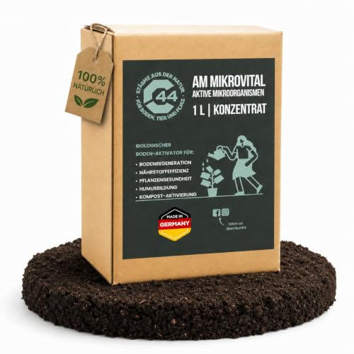 AM MikroVital Bodenaktivator - Natürlicher Bio-Ferment (1L) | C44-Zittau | Natürlicher Bodenaktivator mit Mikroorganismen zur Förderung der Bodenfruchtbarkeit, Wurzelbildung und Kompostierung.