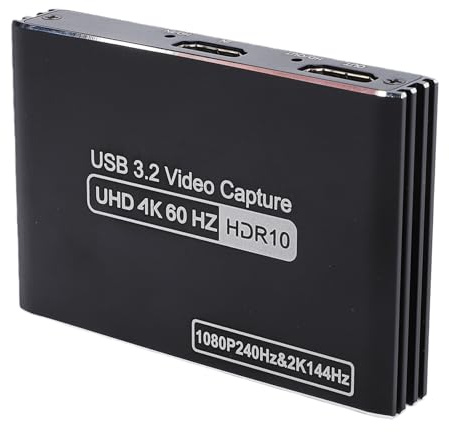 Jectse 4K 60Hz Videoaufnahmekarte, Ultra HD HDR VRR Unterstützt USB 3.2 Aufnahmegerät mit Out für Live-Streaming Gaming PC Mac OBS VLC