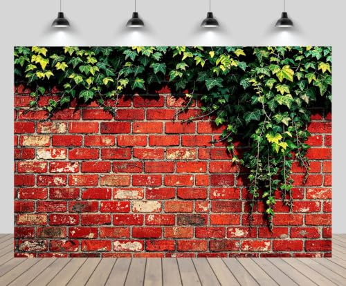 CHNBGPRO 3x2m Ivy Red Brick Wall Photography Backdrop