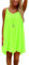 Minetom Femmes Été Casual Charmant Plage Mousseline sans Manches Robes Cocktail Tunique Lâche Asymétrique Mini Dress (FR 50, Vert Fluo)
