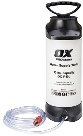 OX Tools OX-P10L Pro Heavy Duty 10 Litre Dust Suppression Water Bottle, White/ Black