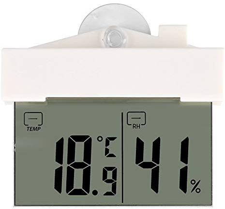 Thermomètre Hygromètre LCD avec Ventouse, Affichage Numérique pour Maison Jardin Salle de Bains Serre Intérieur Extérieur