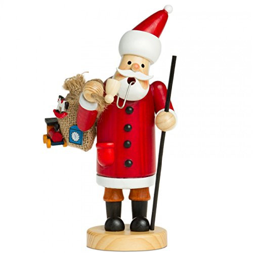 Sikora RM-A Räuchermännchen aus Holz 3 Größen Verschiedene Motive, Farbe/Modell:A01 rot - Weihnachtsmann, Höhe in cm:Höhe ca. 36 cm