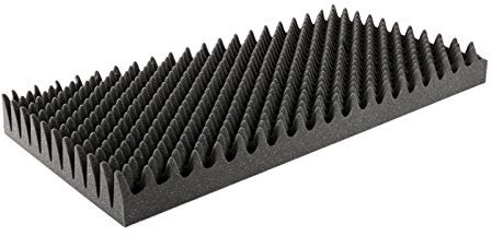 Noppenschaum Anthrazit 100mm von Music Store - Schallabsorbierender Akustikschaum für Studio und Proberaum, 50 x 100cm, Erfüllt Brandschutznorm DIN 75200, Optimale Akustikverbesserung, Nicht