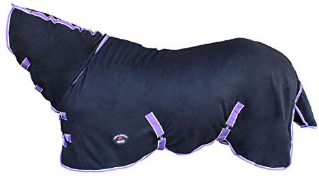 Challenger Horse Blanket Pferd Tabelle Polar Fleece-Abschwitzdecke Ausreitdecke leitet Feuchtigkeit 4391 N, Schwarz/Lila, 66 inches