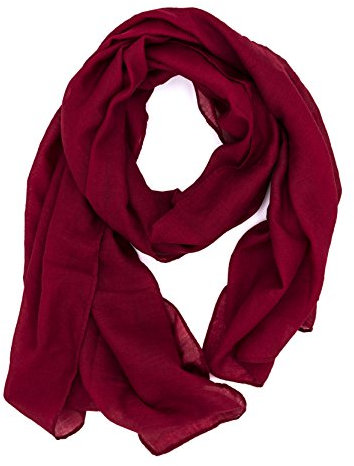 DOLCE ABBRACCIO by RiemTEX WILD CAT Damen Schal Halstuch Tuch aus Chiffon für Frühling Sommer Ganzjährig (Weinrot)