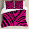 ABAKUHAUS Teen Zimmer Bettwäsche Set für Doppelbetten, Hot Pink Zebra-Haut, Weicher Microfaserstoff Allegigeignet kein Verblassen, Magenta und Schwarz