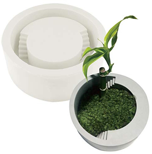musykrafties Runde Treppe Blumentopf Silikonform für Epoxidharz Beton Ton Sukkulenten Pflanzgefäß Aschenbecher Diorama Miniatur Garten Bonsai Riesen 13 x 7,9 x 5,6 cm