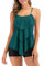 FLYILY Maillot de Bain 2 Pièces Femme Tankini Ensembles à Volants Maillot Haut Imprimé avec Short de Garçon(DarkGreen,XXXL)