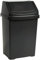 Optimal Products Plastic Swing Bin 50 15 25 8 Litre Home/Office/Kitchen Rubbish Waste Dustbin Trash Swing Lid Bin (Midnight Black, 50l Litre)