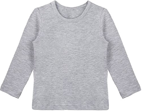 Lilax Girls' Basic Long Sleeve Round Neck Cotton T-Shirt 12 Grey