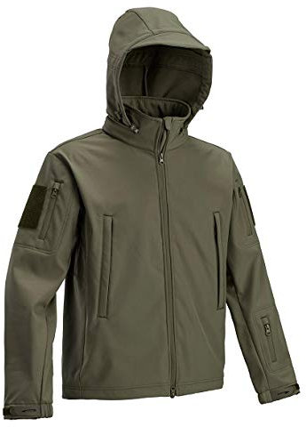 DEFCON 5 Giacca Tattica Softshell Con Cappuccio Staccabile OD Green, Black, Coyote Brown D5-3430 (OD Green, L)