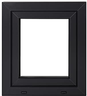 Framex Fenster Weiß/Anthrazit - Alle Größen Kellerfenster BxH 750 x 800 mm - Garagenfenster/Gartenhaus Fenster PVC BxH 75 x 80 cm 3-fach Verglasung-Din Links-Dreh Kipp Kunststofffenster-B2B