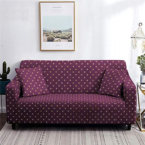 ZAHHYG Sofa Überzug Dunkelrote Punkte Sofaüberwurf Sofabezug Stretchy Couchbezug Sofa Bezug Ecksofa Überwurf Sofabezüge Antirutsch Sofahusse Jacquard Sofaüberzug 3 Places (190cm-230cm)